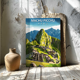 Lienzo Machu Picchu Peru Travel Poster Canvas Wall Art