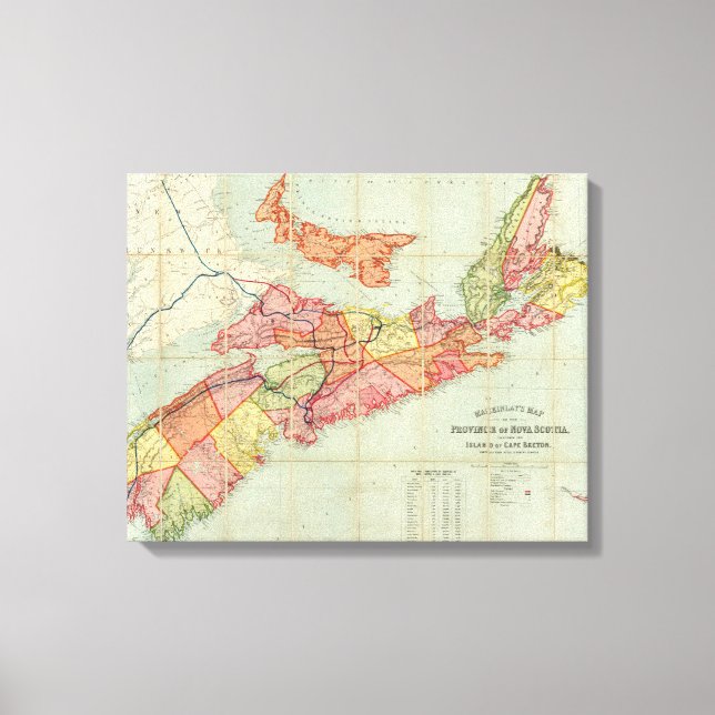 Lienzo Mackinlay mapa de la provincia de Nueva Escocia 4 (Anverso)