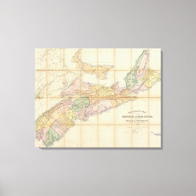 Lienzo Mackinlay's map of the Province of Nova Scotia (Anverso)