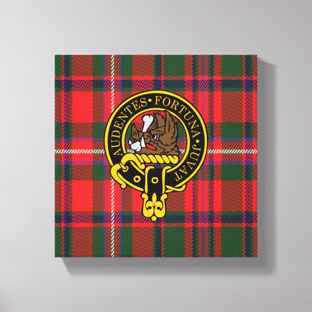 Lienzo Mackinnon Escudo escocés y Tartan Canvas print (Anverso)