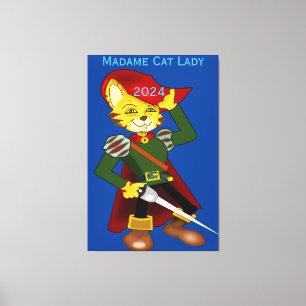 Lienzo Madame Cat Lady 2024 para el presidente Thunder_Co