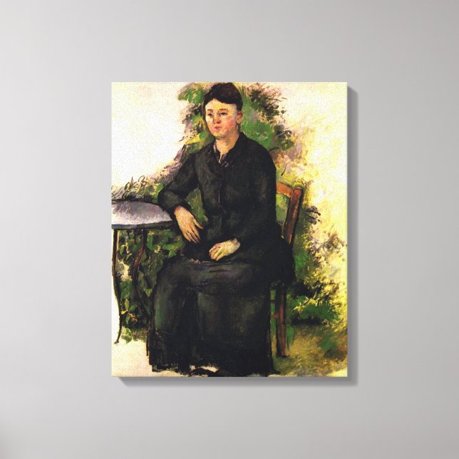 Lienzo Madame Cezanne en el jardín - Paul Cezanne (Anverso)