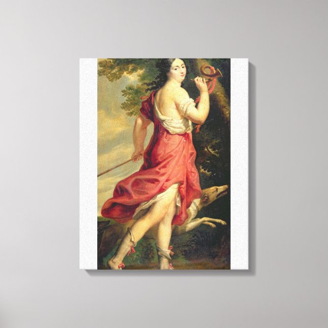 Lienzo Madame de Montespan como Diana la cazadora (Anverso)