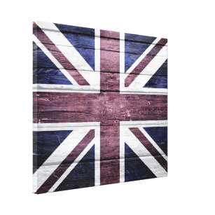 Lienzo Madera británica del vintage de la bandera