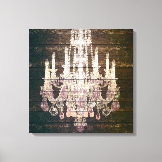 Lienzo Madera de grano de moda rústica araña vintage (Anverso)