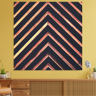 Lienzo Madera geométrica: patrón de cheurón abstracto