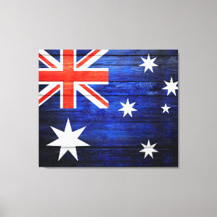 Lienzo Madera vinícola de bandera australiana