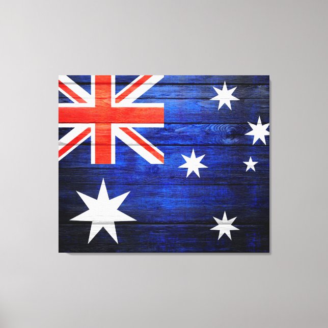 Lienzo Madera vinícola de bandera australiana (Anverso)
