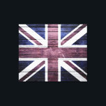 Lienzo Madera virgen de bandera británica<br><div class="desc">Madera Vintage de Bandera Británica. El diseño está disponible en otros productos.</div>