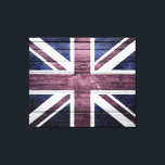 Lienzo Madera virgen de bandera británica<br><div class="desc">Madera Vintage de Bandera Británica. El diseño está disponible en otros productos.</div>