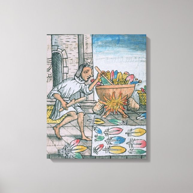 Lienzo Maderas de tetería de artesanos aztecos (Anverso)