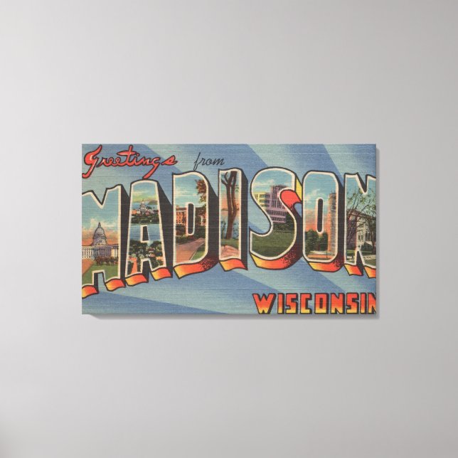 Lienzo Madison, Wisconsin - Escenas de letras grandes (Anverso)