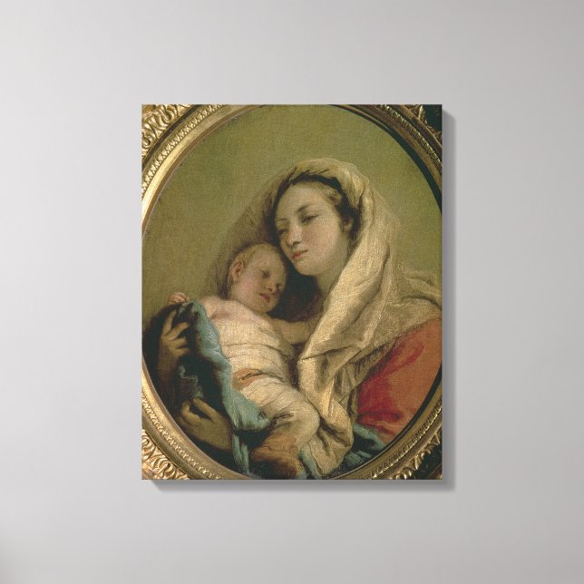Lienzo Madonna con niño durmiente, años 1780 (Anverso)