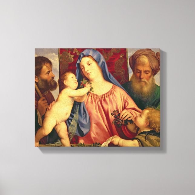 Lienzo Madonna de las cerezas con José (Anverso)