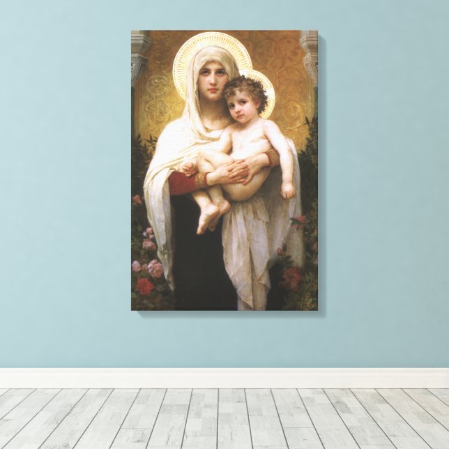 Lienzo Madonna de las Rosas por Bouguereau (Insitu (piso de madera))