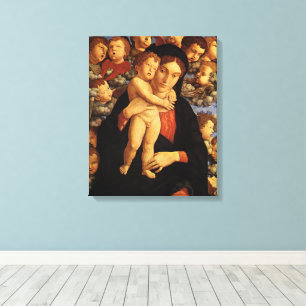 Lienzo Madonna de los Querubines por Andrea Mantegna