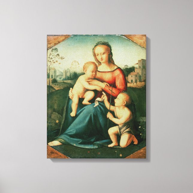 Lienzo Madonna e hijo con San Juan Bautista (Anverso)