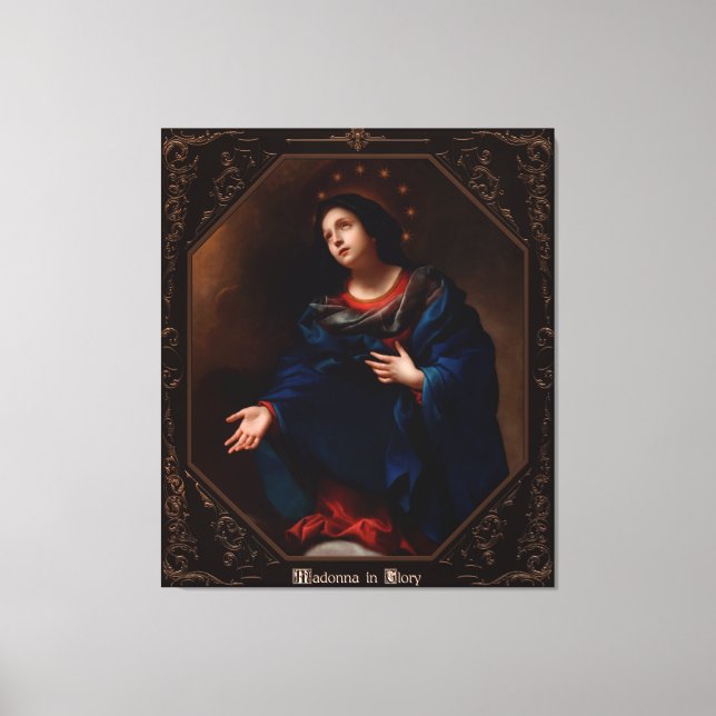 Lienzo Madonna en gloria de Carlo Dolci (Anverso)