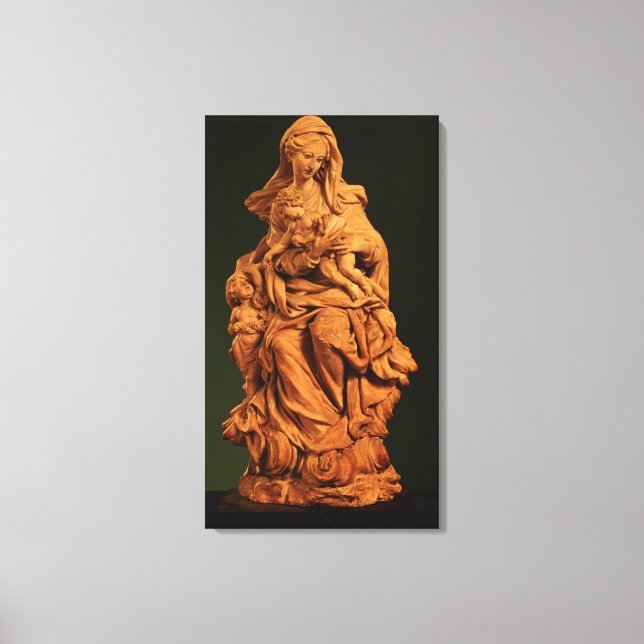 Lienzo Madonna, Jesús y San Juan Bautista (Anverso)