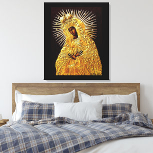Lienzo Madonna negra en la oración...