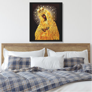 Lienzo Madonna negra en la oración...