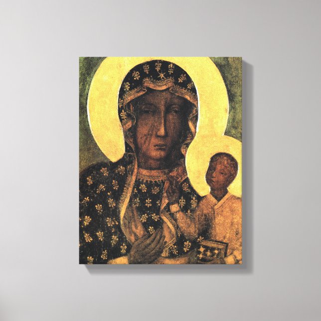 Lienzo Madonna negra Polonia La pintura de nuestro icono  (Anverso)