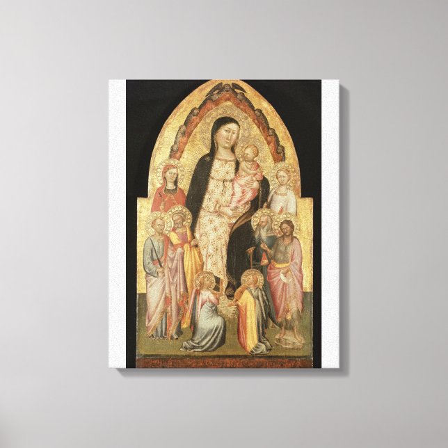 Lienzo Madonna y niño al frente (Anverso)