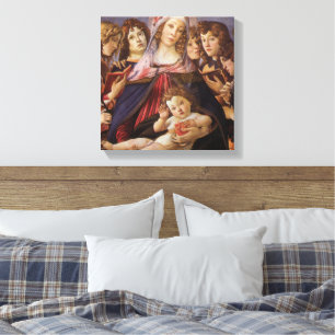 Lienzo Madonna y niño con ángeles por Sandro Botticelli