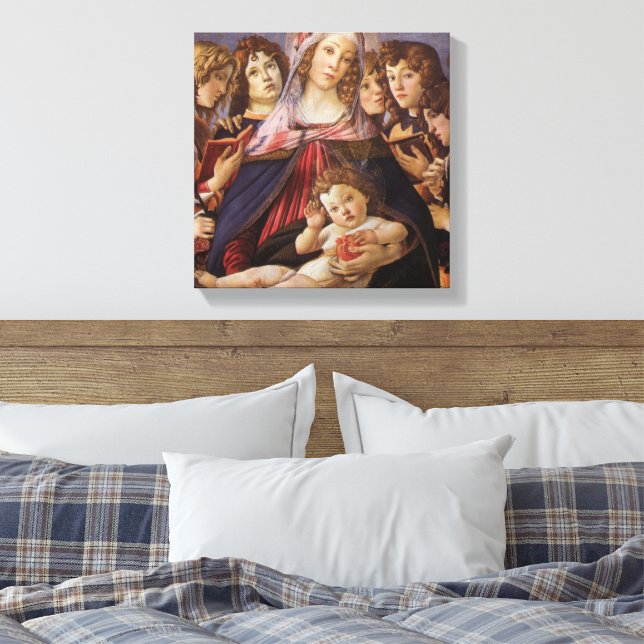 Lienzo Madonna y niño con ángeles por Sandro Botticelli (Insitu(Dormitorio))