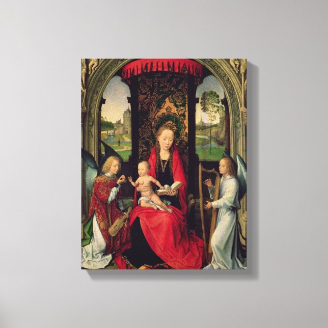Lienzo Madonna y niño con dos ángeles (Anverso)