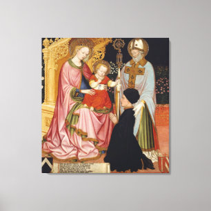 Lienzo Madonna y niño con el donante