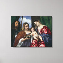 Lienzo Madonna y Niño con los Santos Dorotea y Jorge