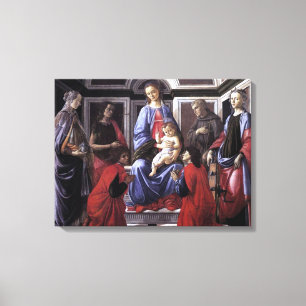 Lienzo Madonna y Niño con seis santos - Botticelli