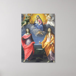 Lienzo Madonna y niño con St. Lucy y Maria Magdalena