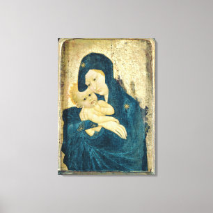 Lienzo Madonna y niño, escuela de Borgoña (aceite en el