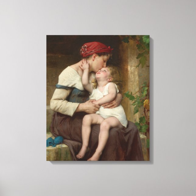 Lienzo Madre amorosa con su hijo adorable (Perrault) (Anverso)