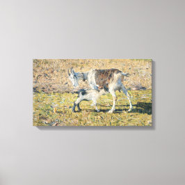 Lienzo Madre cabra con su hijo pequeño (por Segantini)