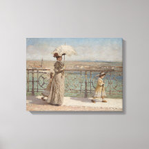 Madre e hijas caminando sobre un puente en Italia