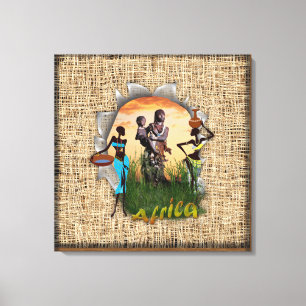 Lienzo Madre e hijo de África