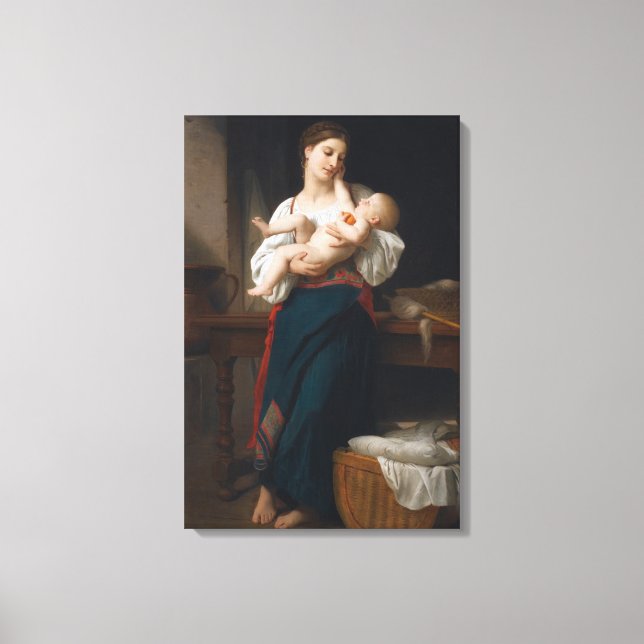 Lienzo Madre e hijo (por Bouguereau) (Anverso)