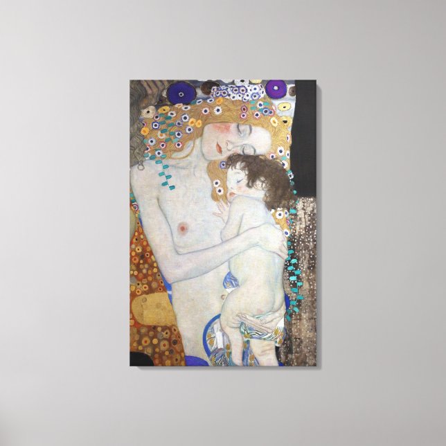 Lienzo Madre e hijo por Gustav Klimt (Anverso)