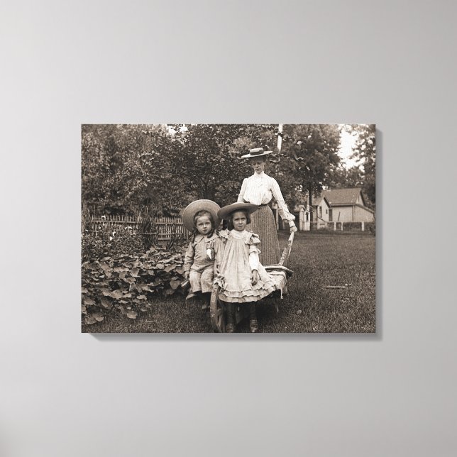Lienzo Madre hija 1890 Jardín de jardín de Heirloom (Anverso)