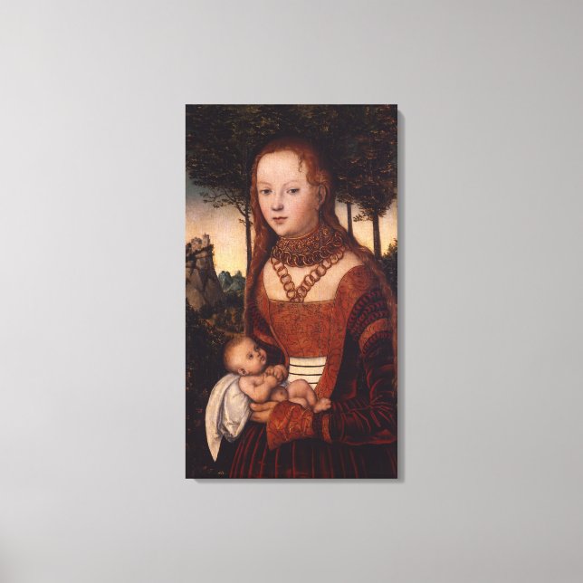 Lienzo Madre joven con hijo (Anverso)