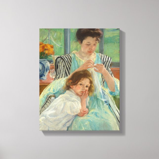 Lienzo Madre joven masticando | Mary Cassatt (Anverso)
