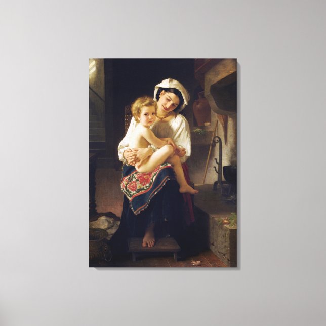 Lienzo Madre Joven Mirando A Su Hijo (Anverso)