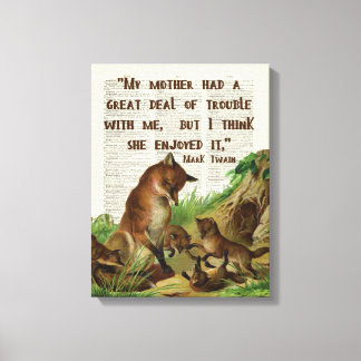 Lienzo Madre Mark Twain Fox páginas de diccionario de art
