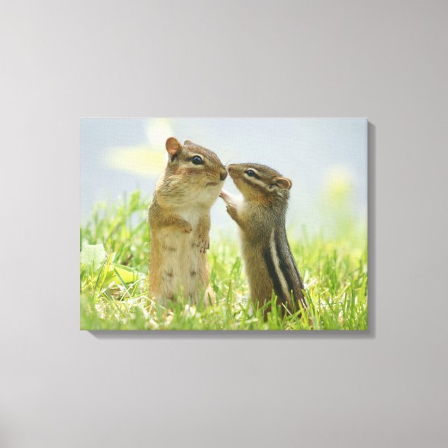 Lienzo Madre Y Bebé Chipmunk (Anverso)