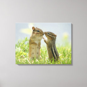 Lienzo Madre Y Bebé Chipmunk