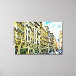 Lienzo Madrid. Arquitectura de Gran Vía