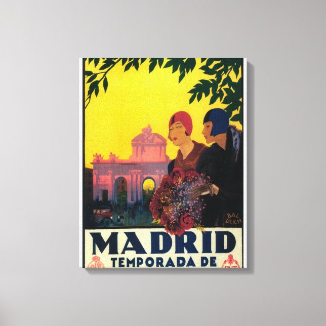 Lienzo Madrid en Springtime Poster de promoción de viajes (Anverso)